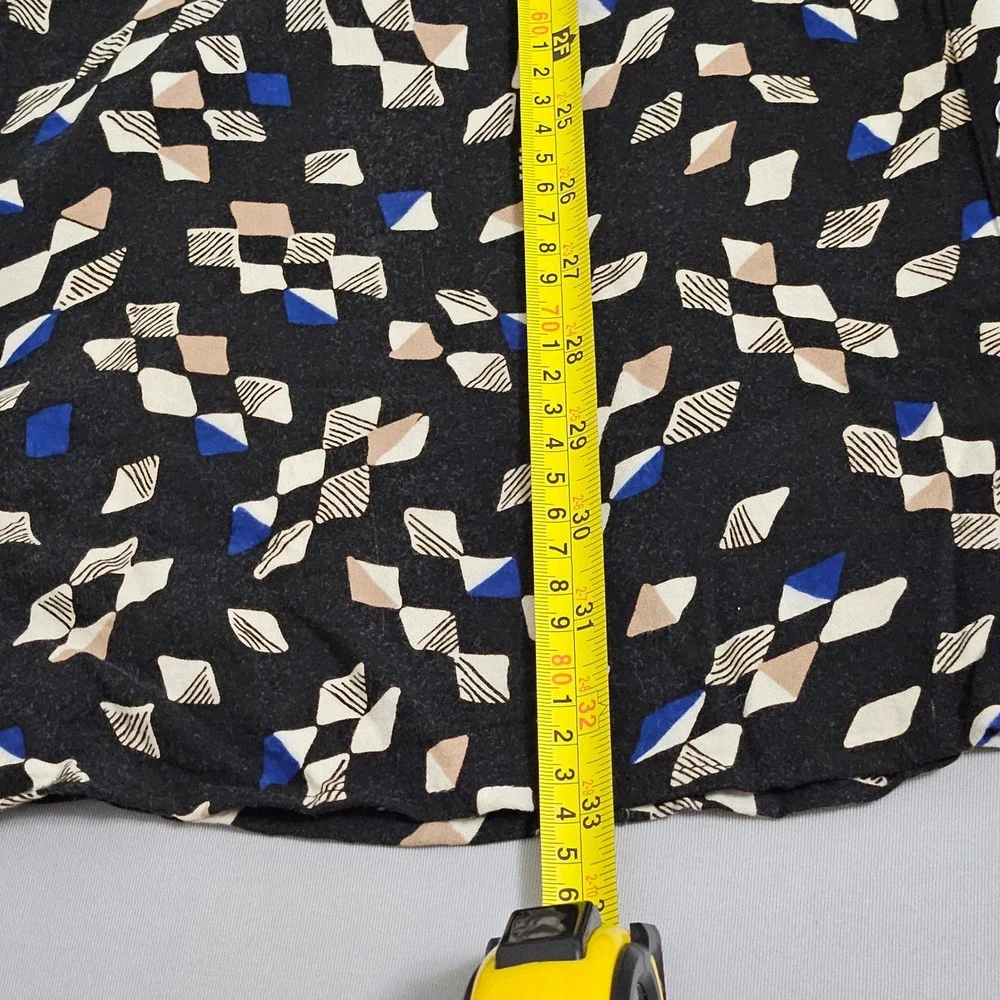 Maeve Art Girl Indie Abstract Drapey Shirt Dress Black White Rayon Sleeveless Sm - Picture 5 of 6
